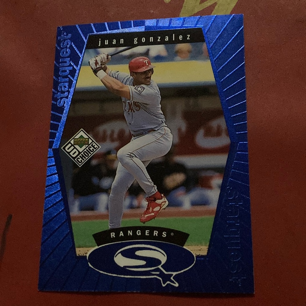 Juan Gonzalez Rangers Baseball Card